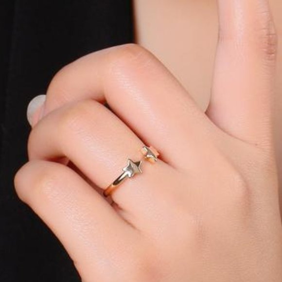 Gold Stars Open Ring Adjustable - Picture 1 of 4
